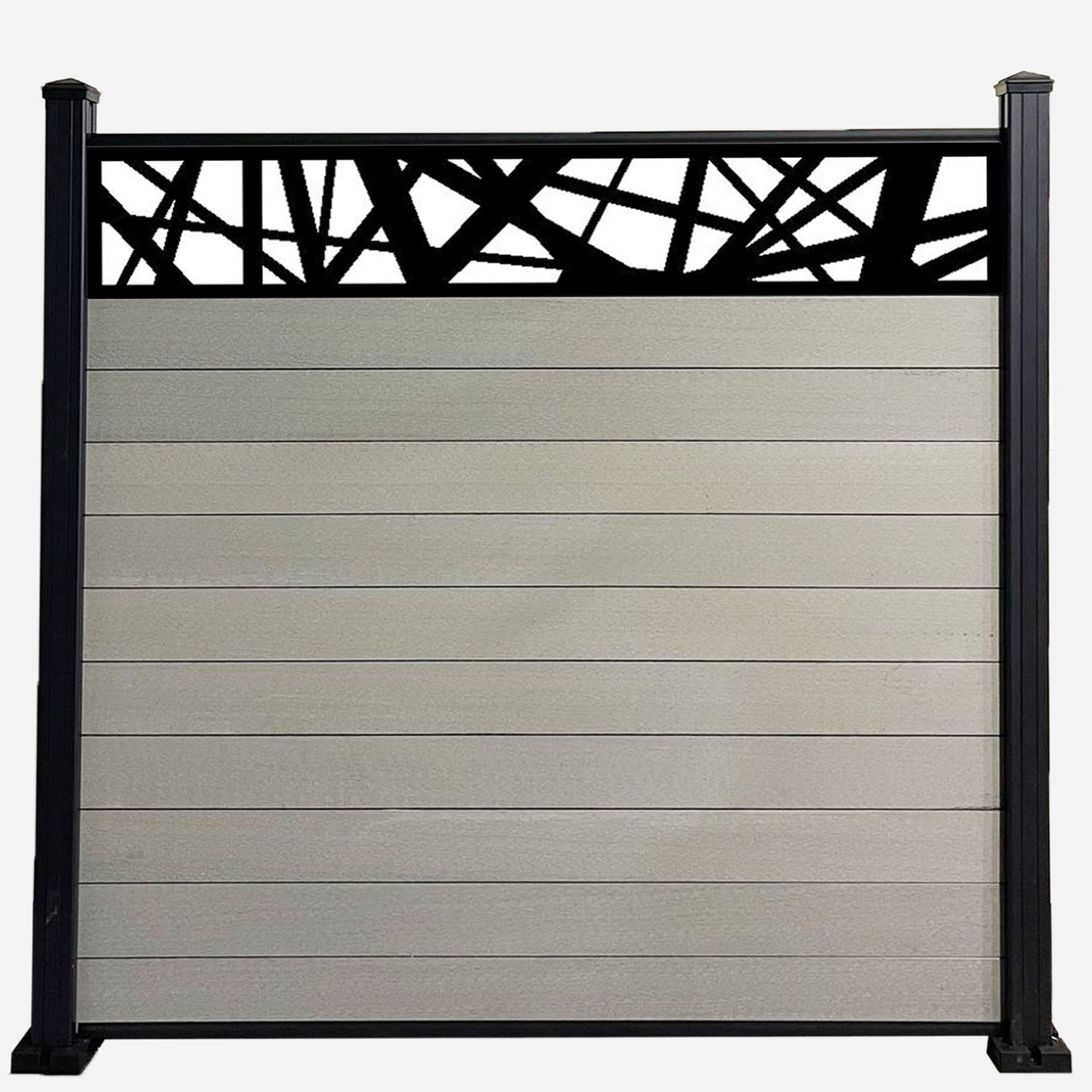 1.8m Fencing Top Screen in Black - 300mm (W) Laser