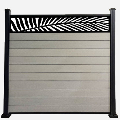 1.8m Fencing Top Screen in Black - 300mm (W) Palm