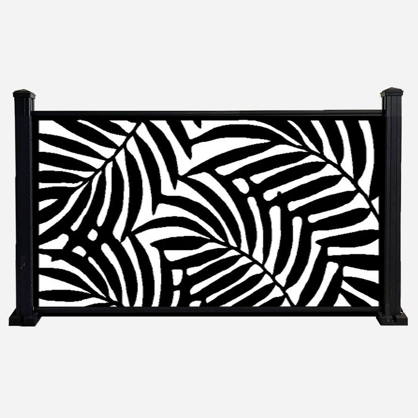 1.8m Fencing Top Screen in Black - 900mm (W) Leafy