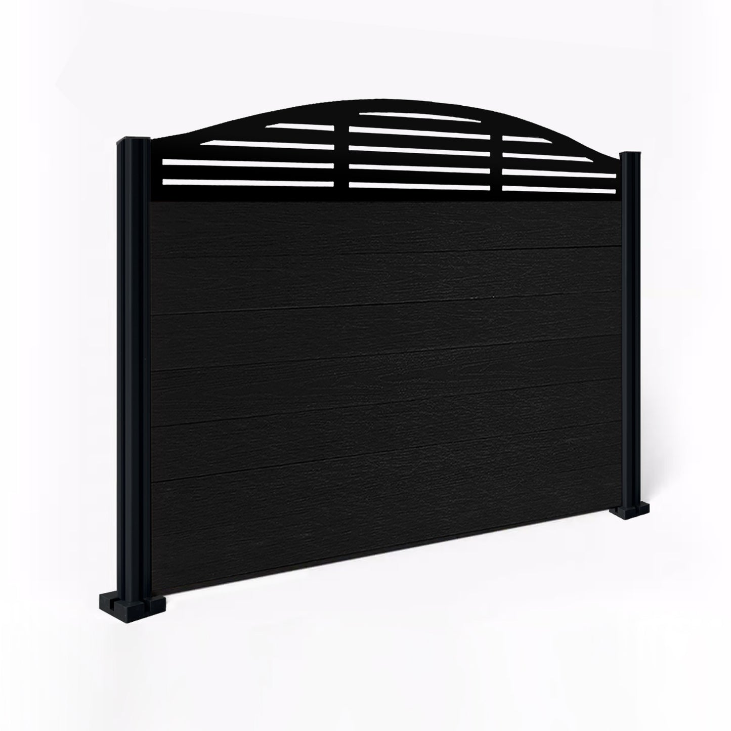 Composite Fence Kit - with Curved Slat Trellis