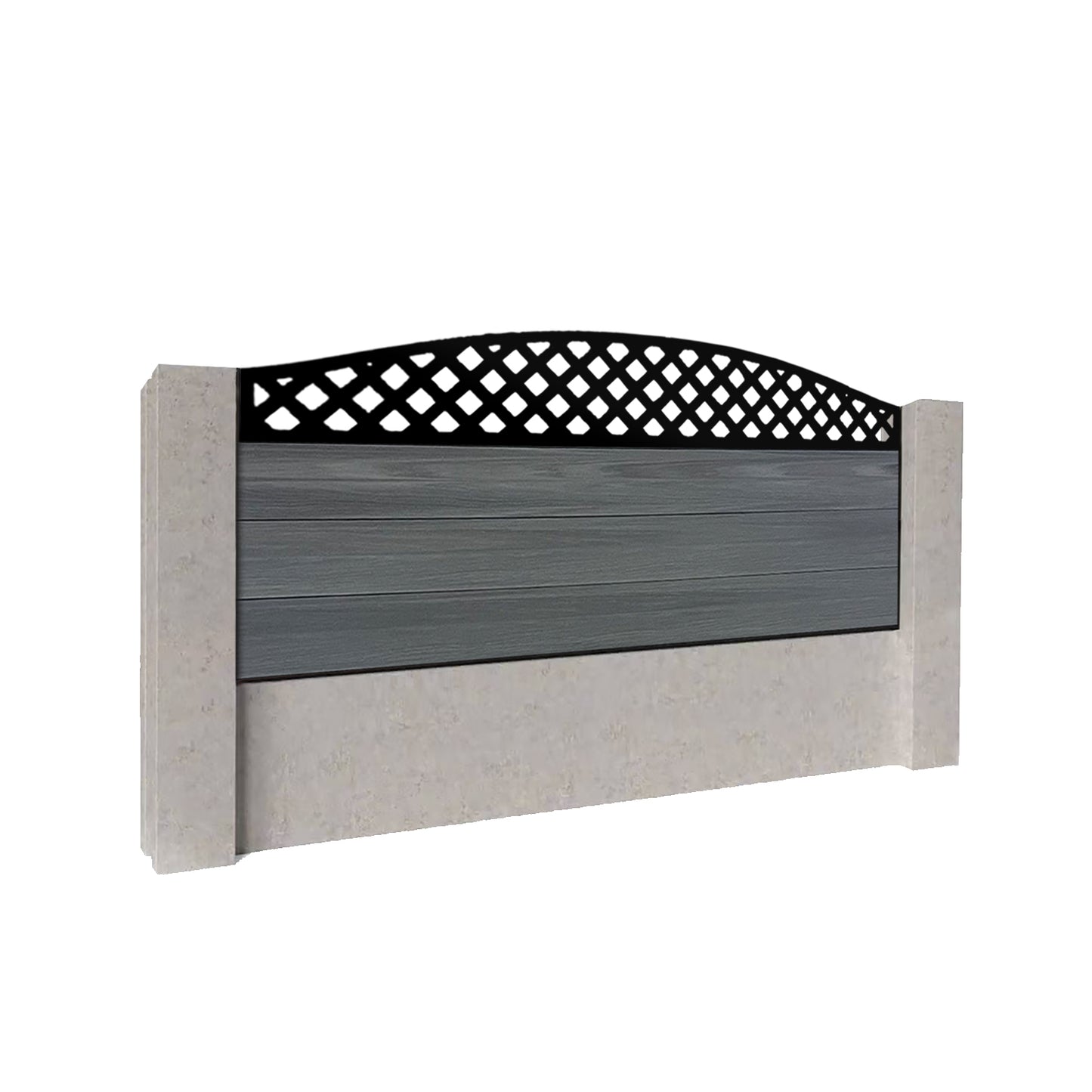 Composite Fence Kit - with Curved Wave Trellis