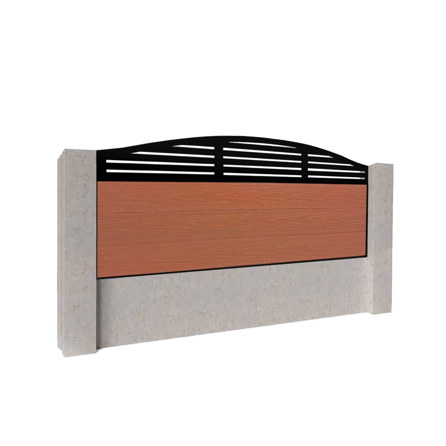 Composite Fence Kit - with Curved Slat Trellis