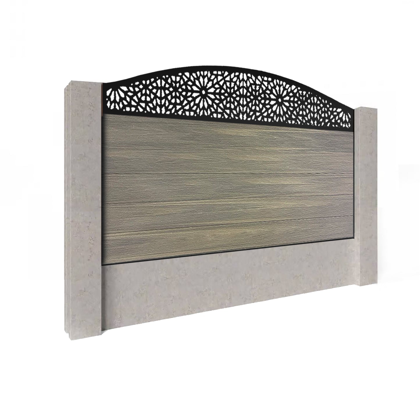Composite Fence Kit - with Curved Morocco Trellis