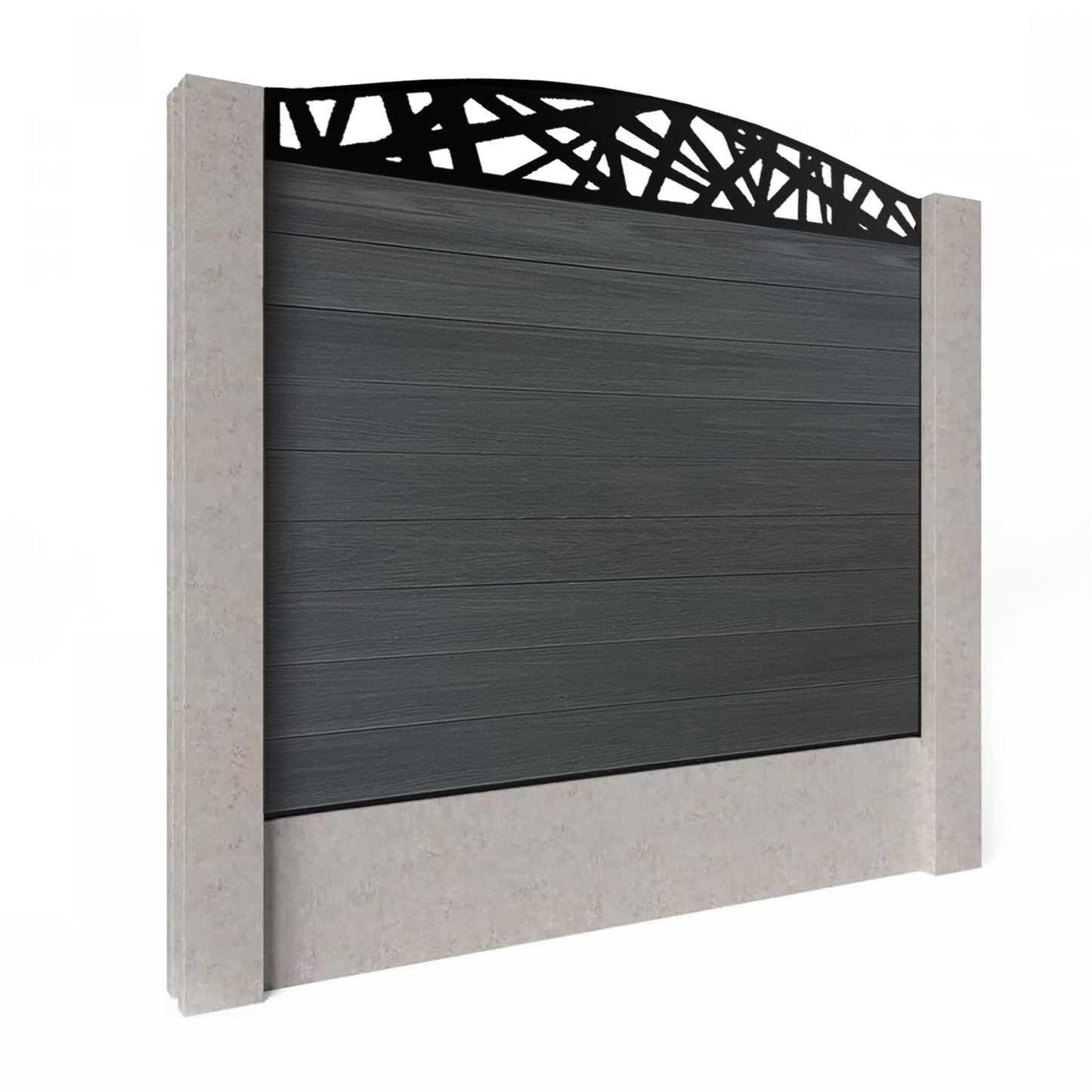 Composite Fence Kit - with Curved Laser Trellis
