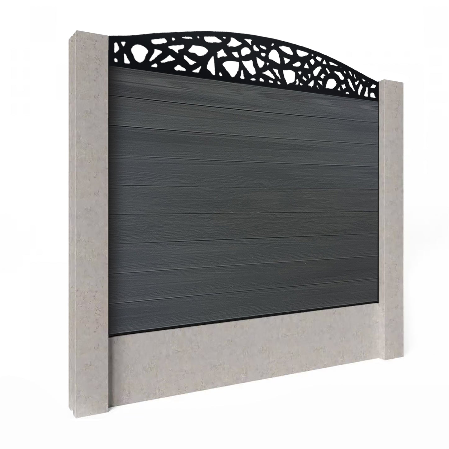 Composite Fence Kit - with Curved Pebble Trellis