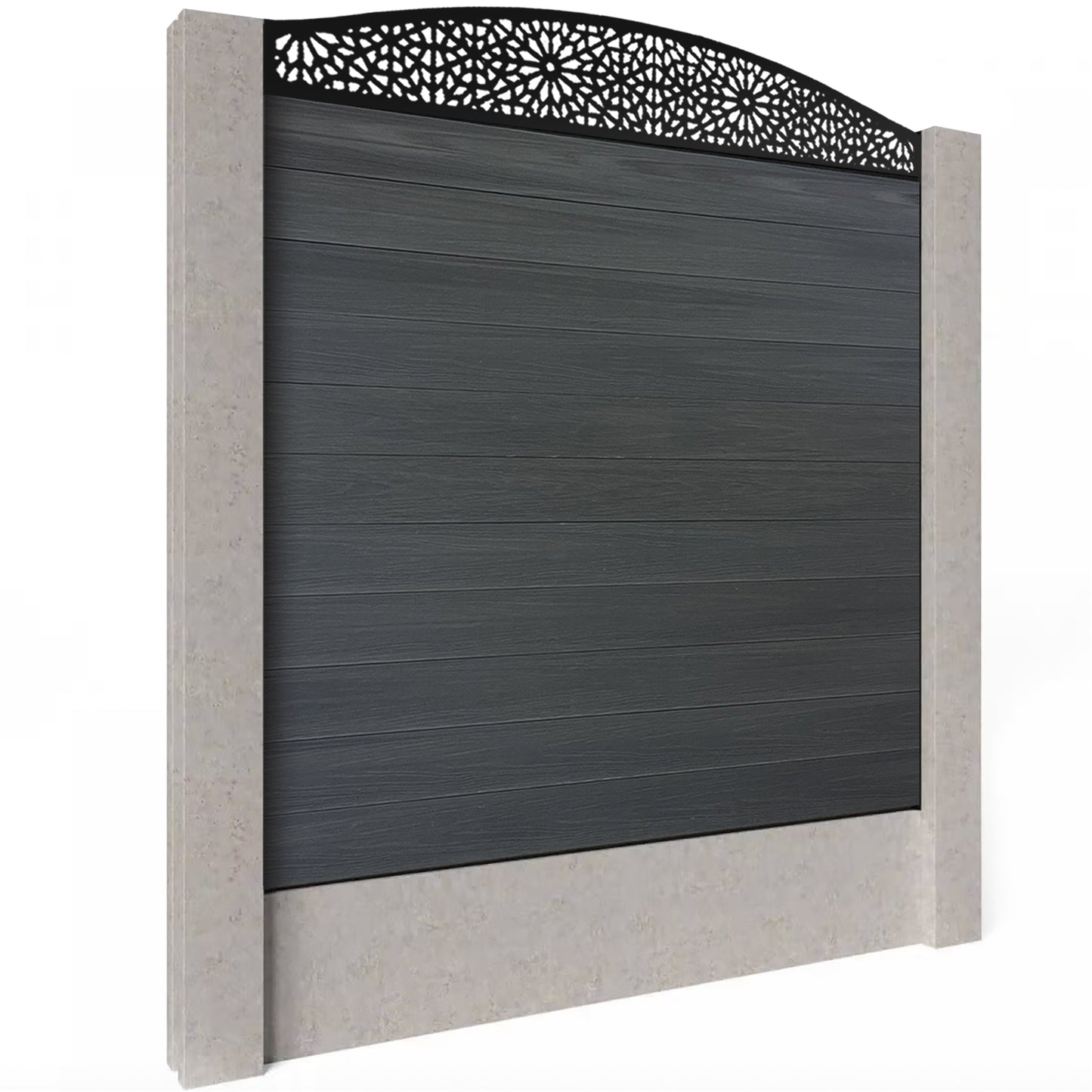 Composite Fence Kit - with Curved Morocco Trellis