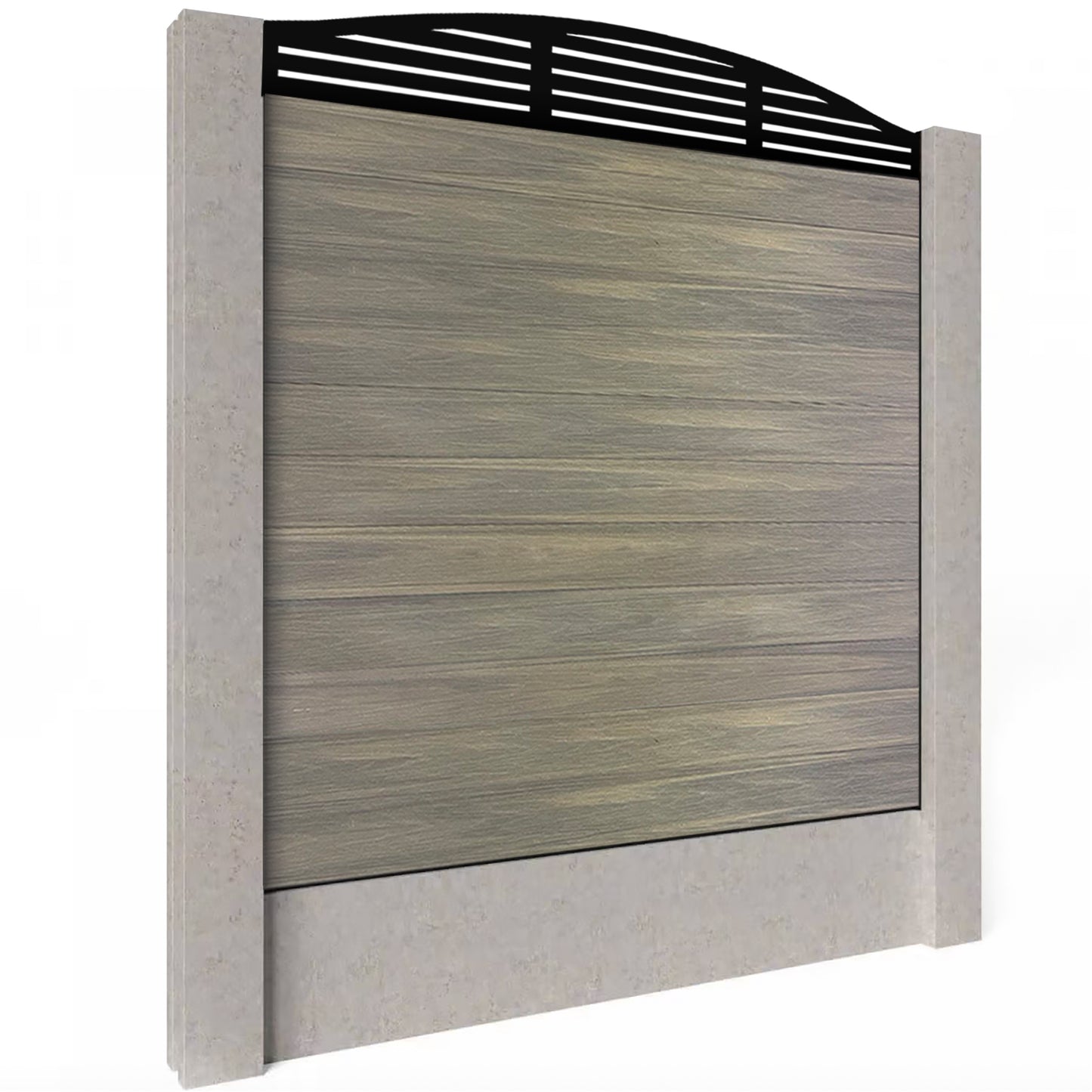 Composite Fence Kit - with Curved Slat Trellis