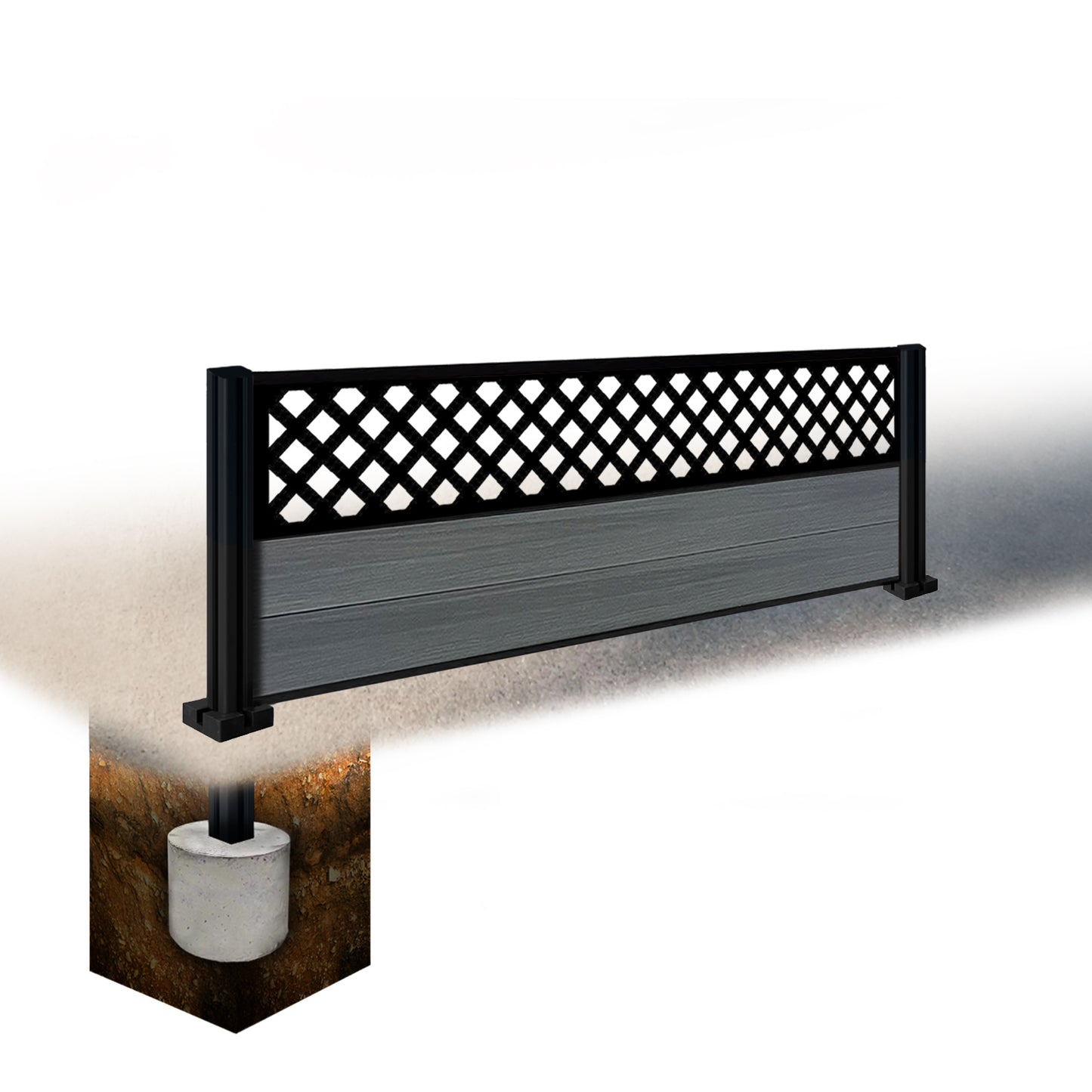 Composite Fence Kit - with Wave Trellis