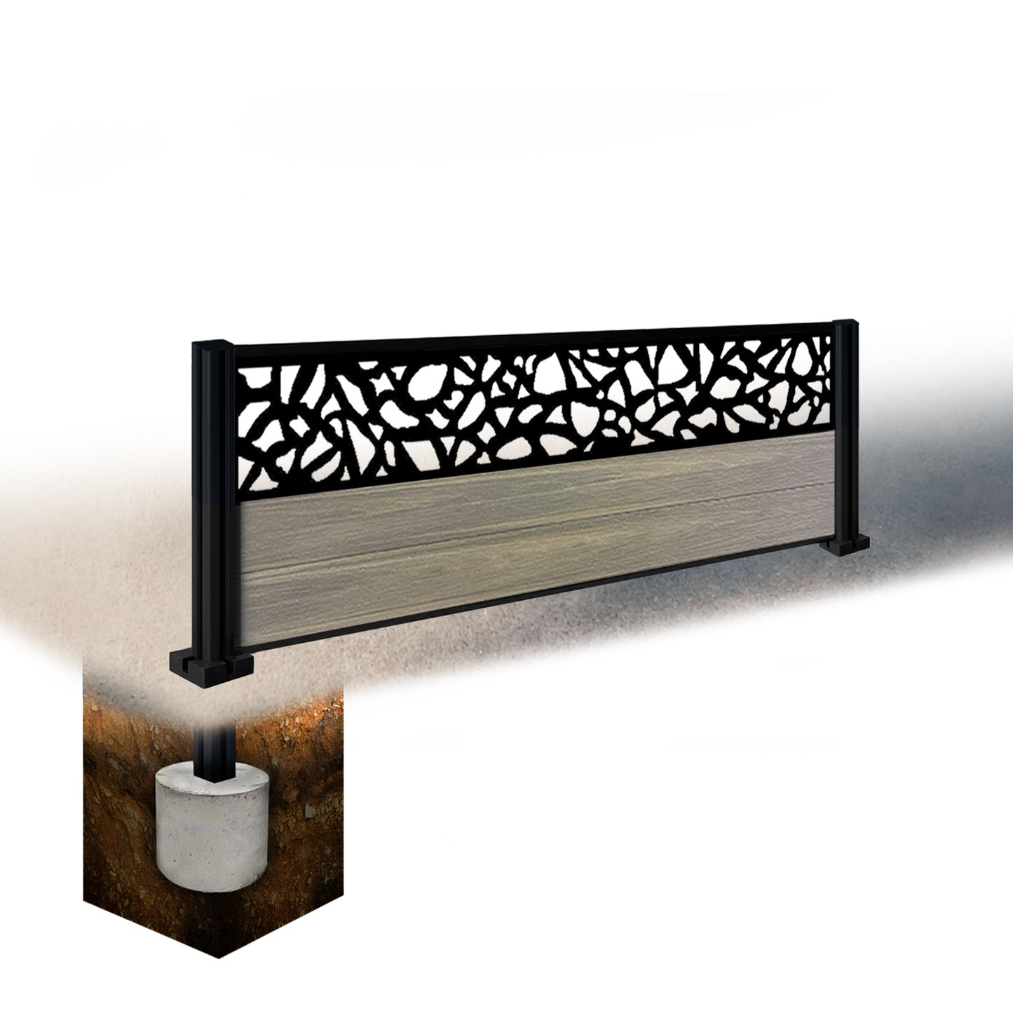 Composite Fence Kit - with Pebble Trellis