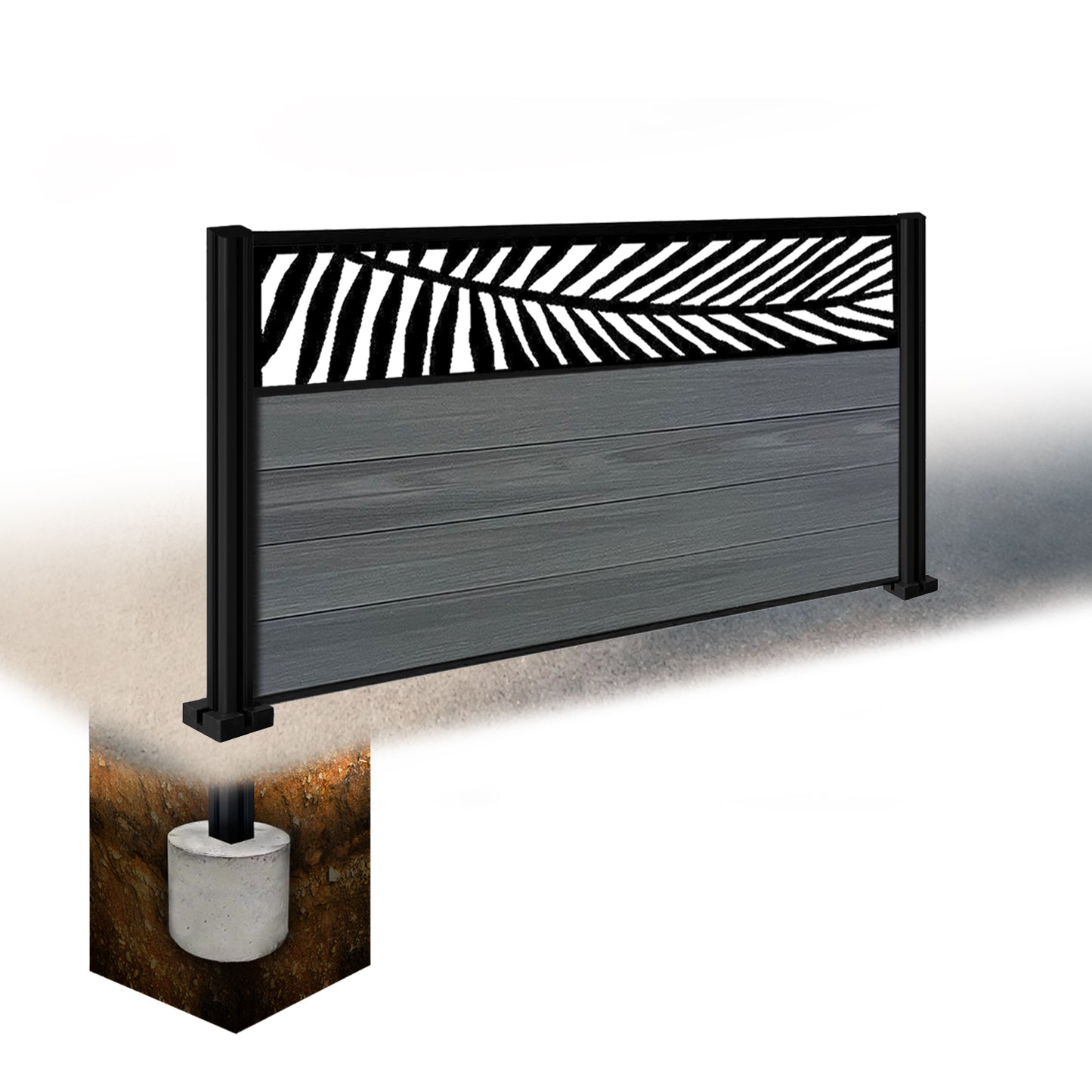 Composite Fence Kit - with Palm Trellis