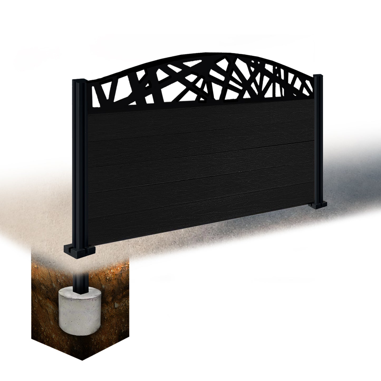 Composite Fence Kit - with Curved Laser Trellis