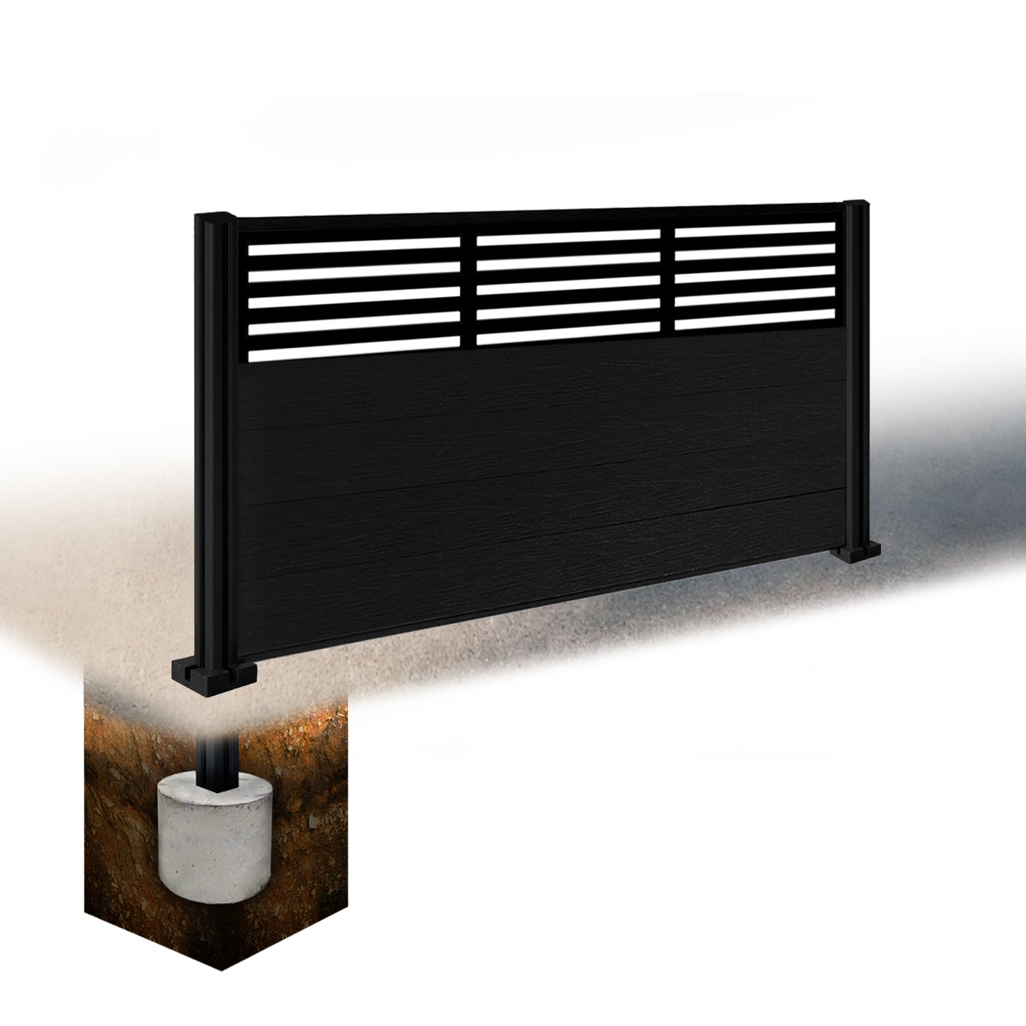 Composite Fence Kit - with Slat Trellis
