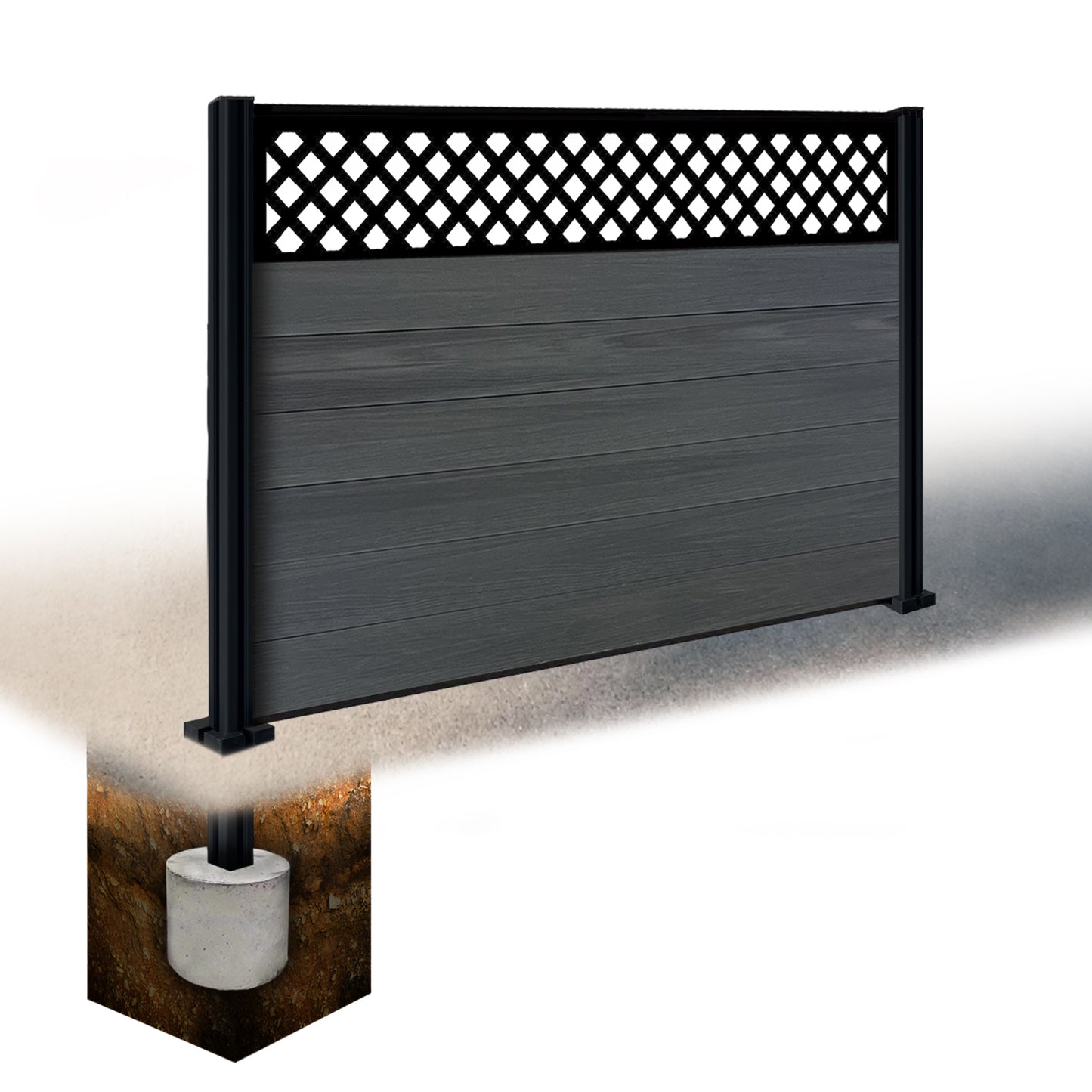 Composite Fence Kit - with Wave Trellis