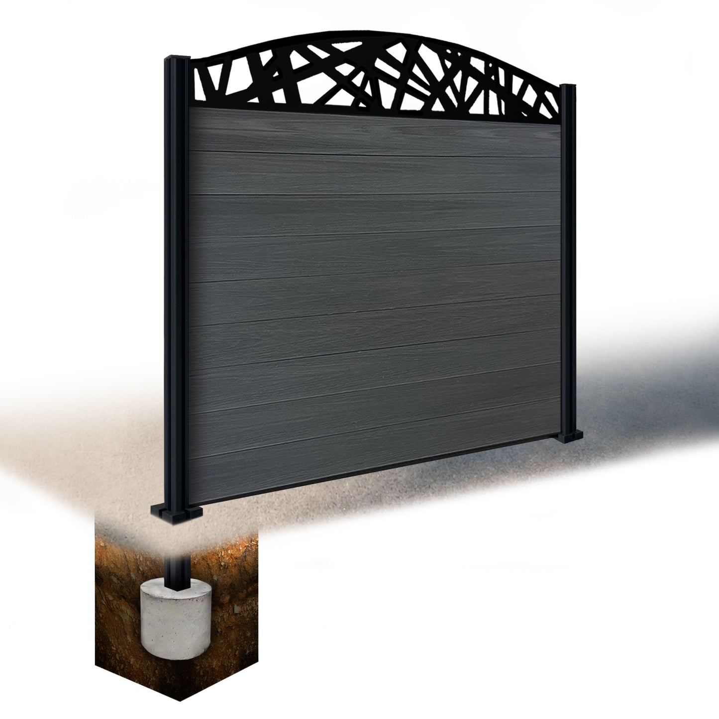 Composite Fence Kit - with Curved Laser Trellis