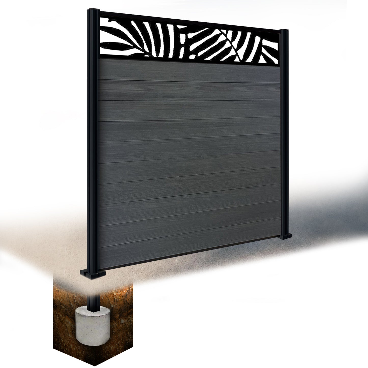 Composite Fence Kit - with Leafy Trellis