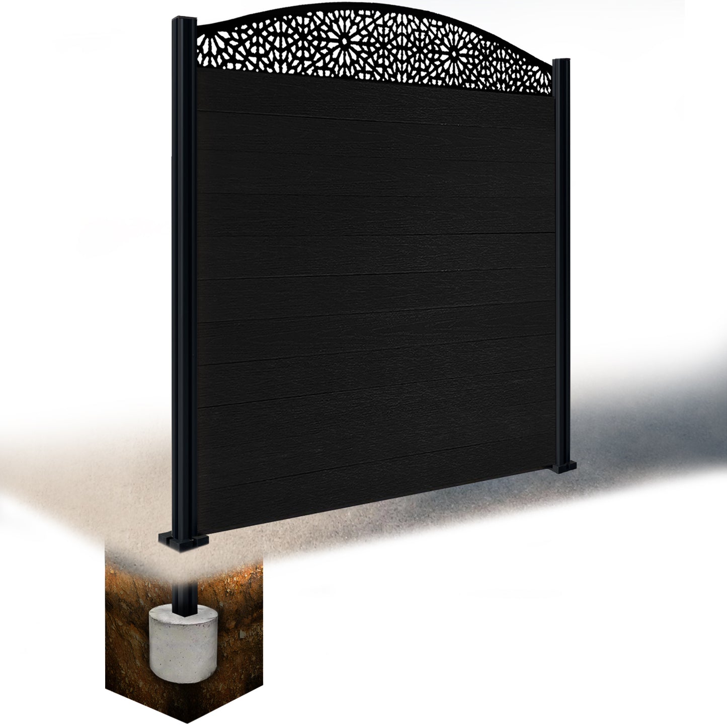 Composite Fence Kit - with Curved Morocco Trellis