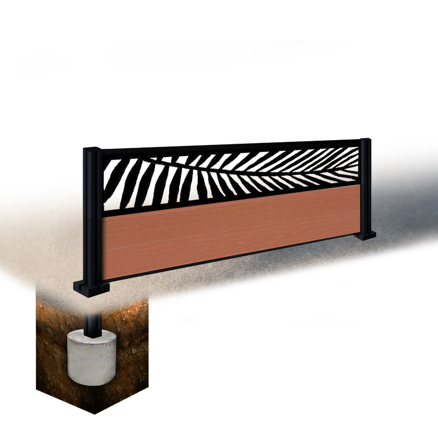 Composite Fence Kit - with Palm Trellis