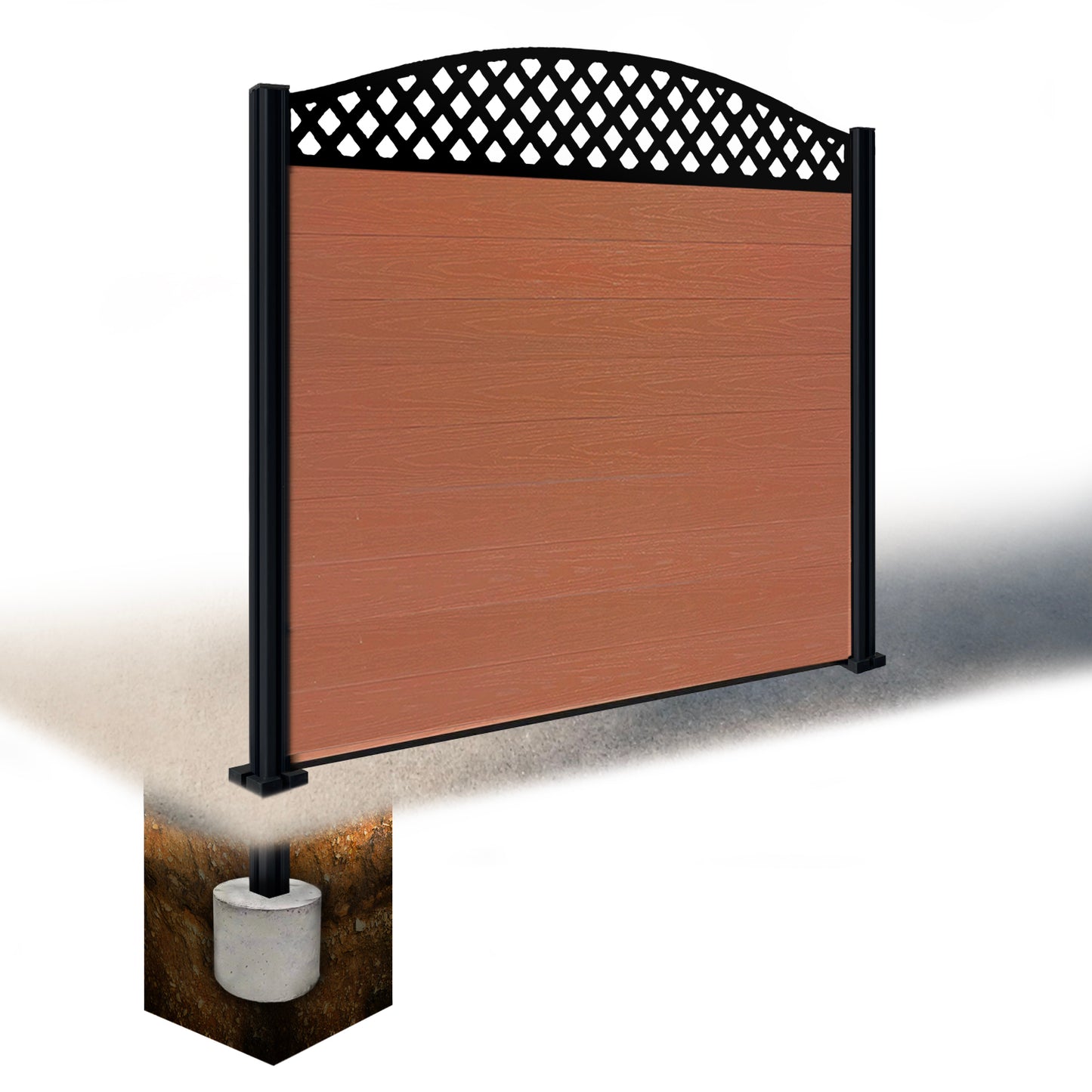 Composite Fence Kit - with Curved Wave Trellis